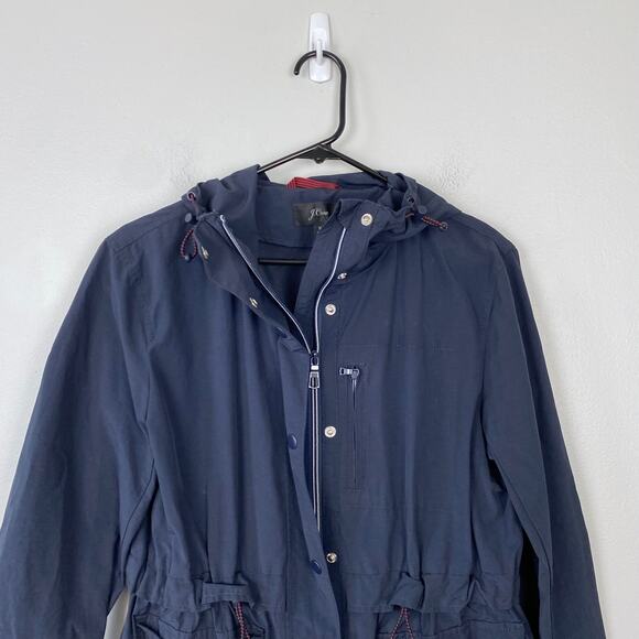 J. Crew Perfect Lightweight Jacket Water Resistant Defined Waist Navy Size XS - Picture 3 of 9